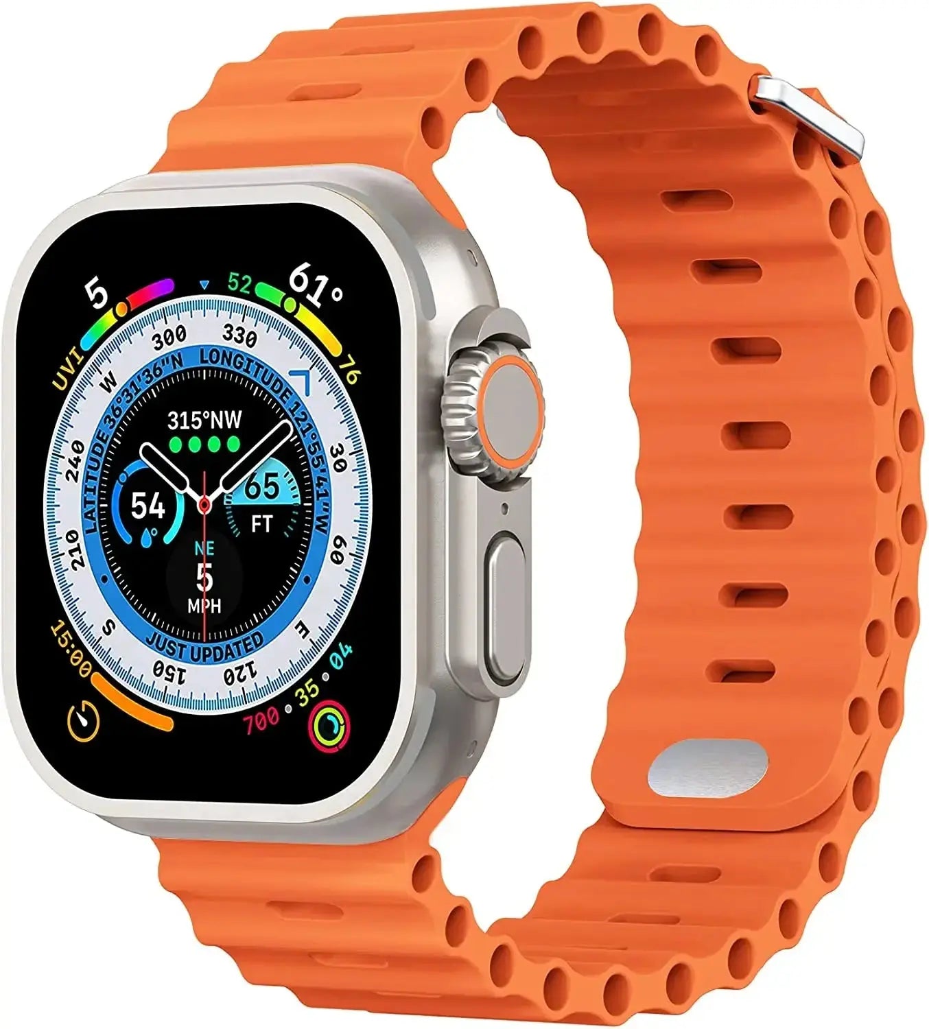 Ocean Silicone Strap for Apple Watch Ultra 2, Series 10, 9, 8, 7, SE – 49mm, 45mm, 41mm, 44mm, 42mm, 40mm STRAPS
