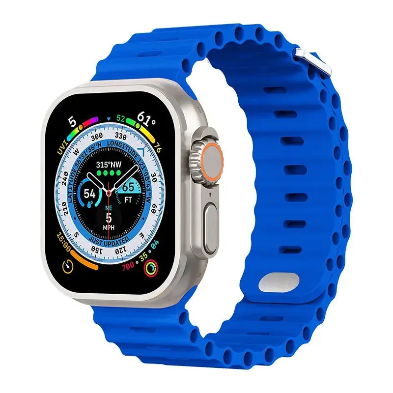 Ocean Silicone Strap for Apple Watch Ultra 2, Series 10, 9, 8, 7, SE – 49mm, 45mm, 41mm, 44mm, 42mm, 40mm STRAPS