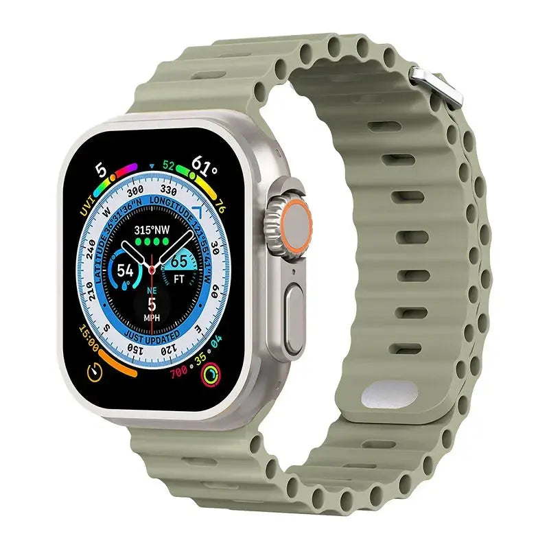 Ocean Silicone Strap for Apple Watch Ultra 2, Series 10, 9, 8, 7, SE – 49mm, 45mm, 41mm, 44mm, 42mm, 40mm STRAPS