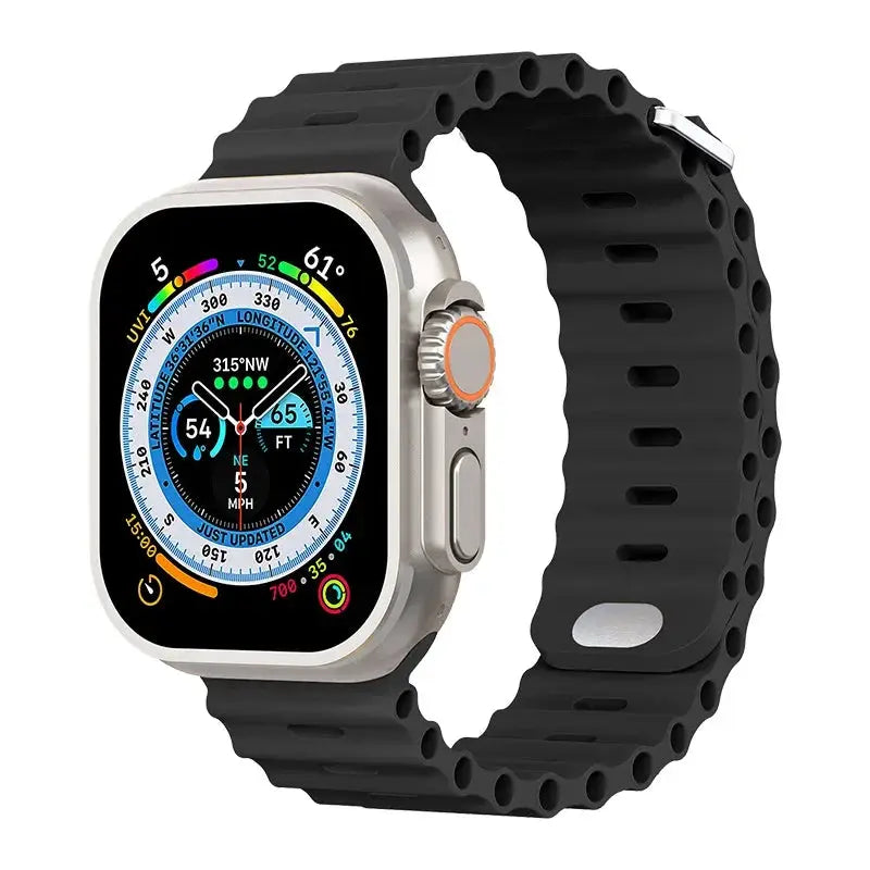 Ocean Silicone Strap for Apple Watch Ultra 2, Series 10, 9, 8, 7, SE – 49mm, 45mm, 41mm, 44mm, 42mm, 40mm STRAPS