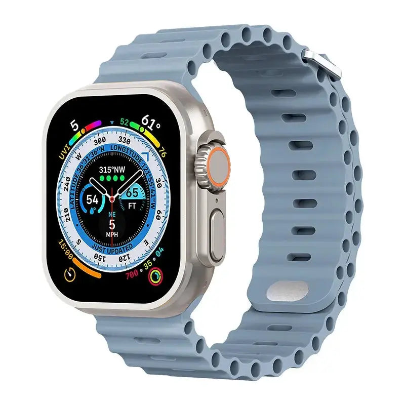 Ocean Silicone Strap for Apple Watch Ultra 2, Series 10, 9, 8, 7, SE – 49mm, 45mm, 41mm, 44mm, 42mm, 40mm STRAPS