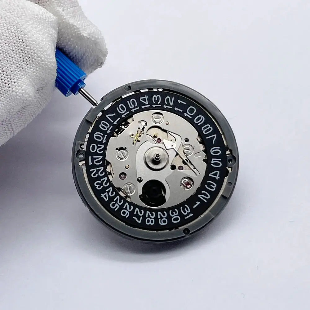 Original Japan NH35A Automatic Mechanical Movement - Black Datewheel, 24 Jewels - STRAPS