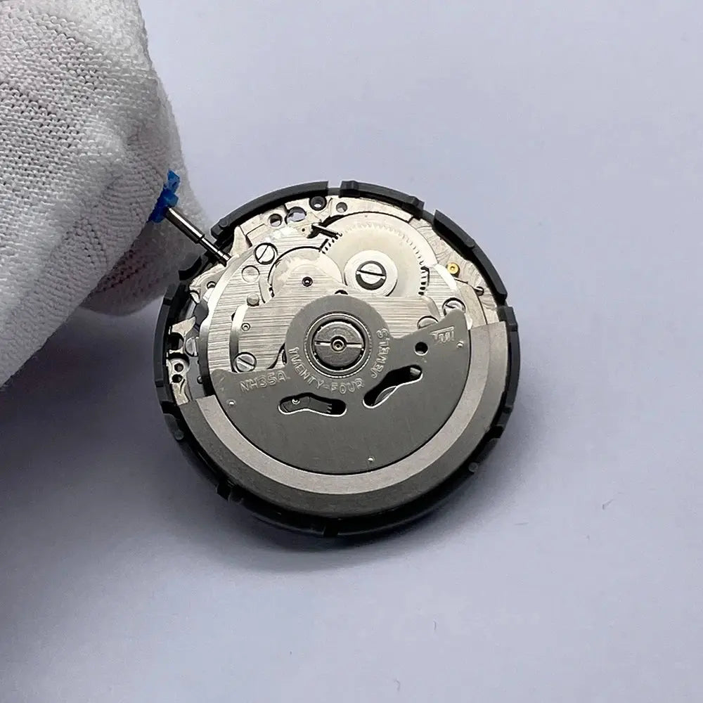 Original Japan NH35A Automatic Mechanical Movement - Black Datewheel, 24 Jewels - STRAPS