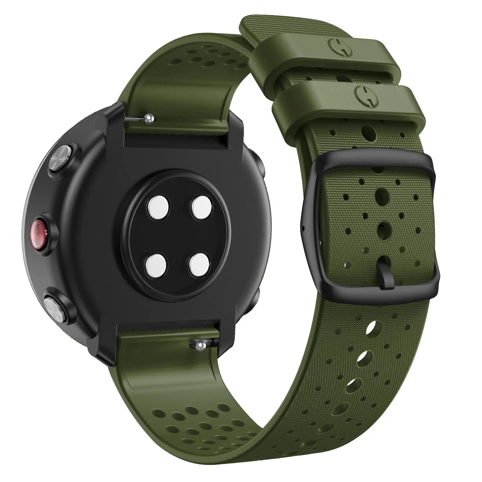 Polar Vantage M Silicone Strap Wristband Replacement - Silver Buckle Bracelet - STRAPS