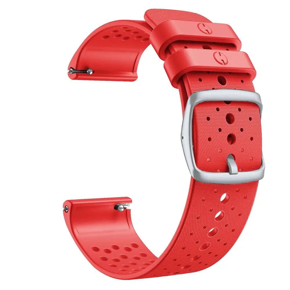 Polar Vantage M Silicone Strap Wristband Replacement - Silver Buckle Bracelet - STRAPS