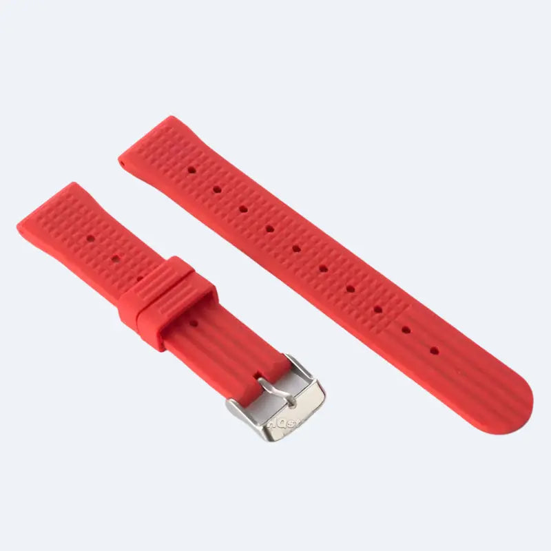 Premium Soft Rubber Waffle Watchband - 20/22mm - Seiko/Sport Watch - Black/Green - STRAPS