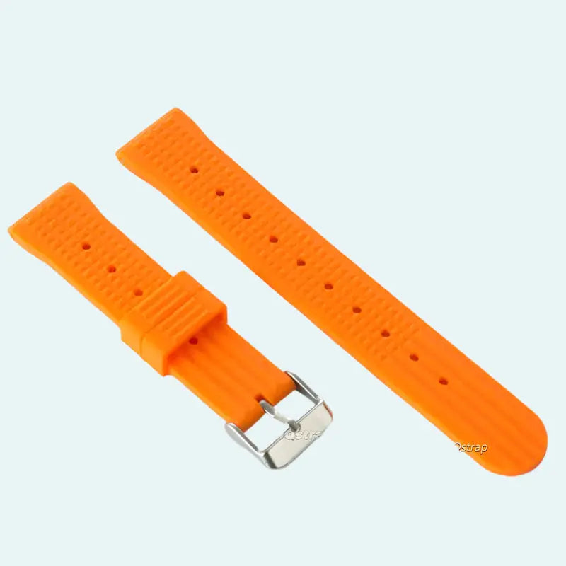 Premium Soft Rubber Waffle Watchband - 20/22mm - Seiko/Sport Watch - Black/Green - STRAPS