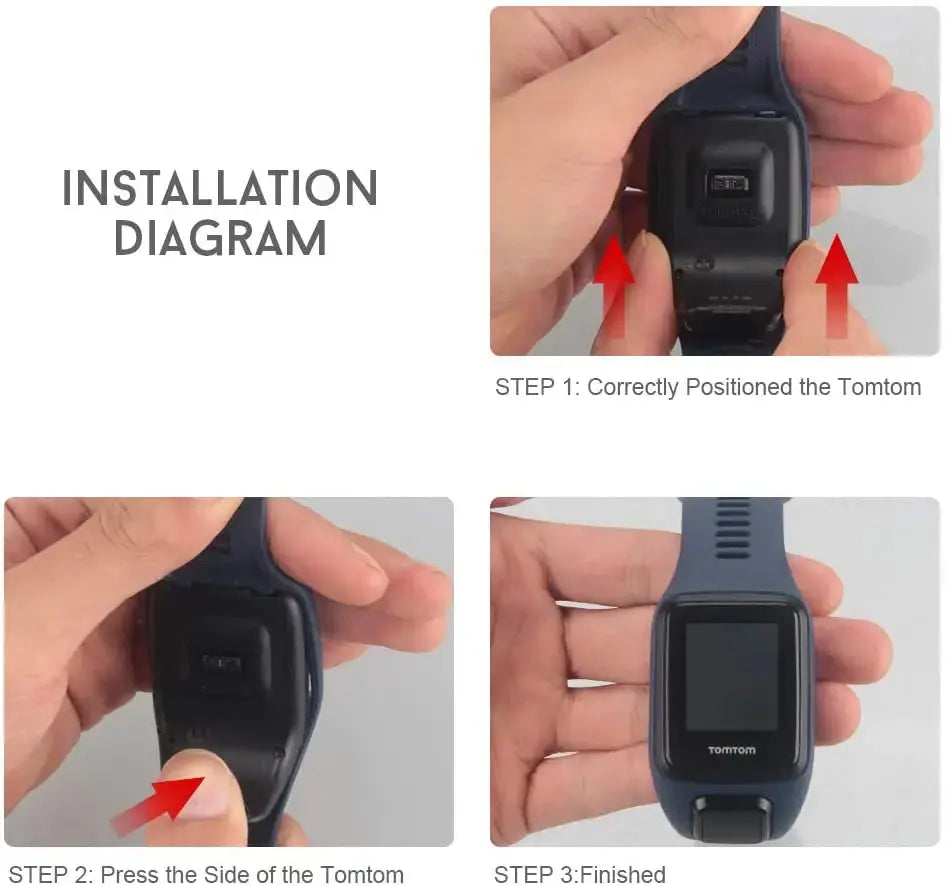 Quality Silicone Watch Strap for TomTom Runner, Spark, Adventurer, Golfer – For Active Lifestyles - STRAPS