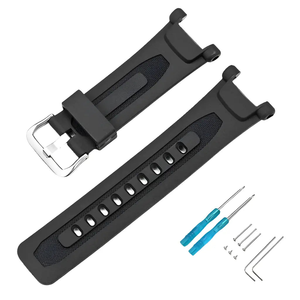 Resin Strap for Casio PROTREK PRG-240/PRG-40/PAG-40 – 21cm Band with Tool – Black Replacement STRAPS