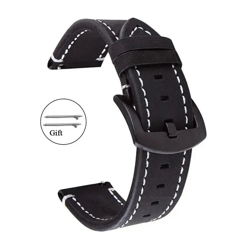 Retro Leather Watchband – Premium Calf Leather Strap for Samsung, Huawei & Traditional Watches - STRAPS