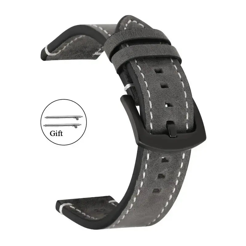 Retro Leather Watchband – Premium Calf Leather Strap for Samsung, Huawei & Traditional Watches - STRAPS
