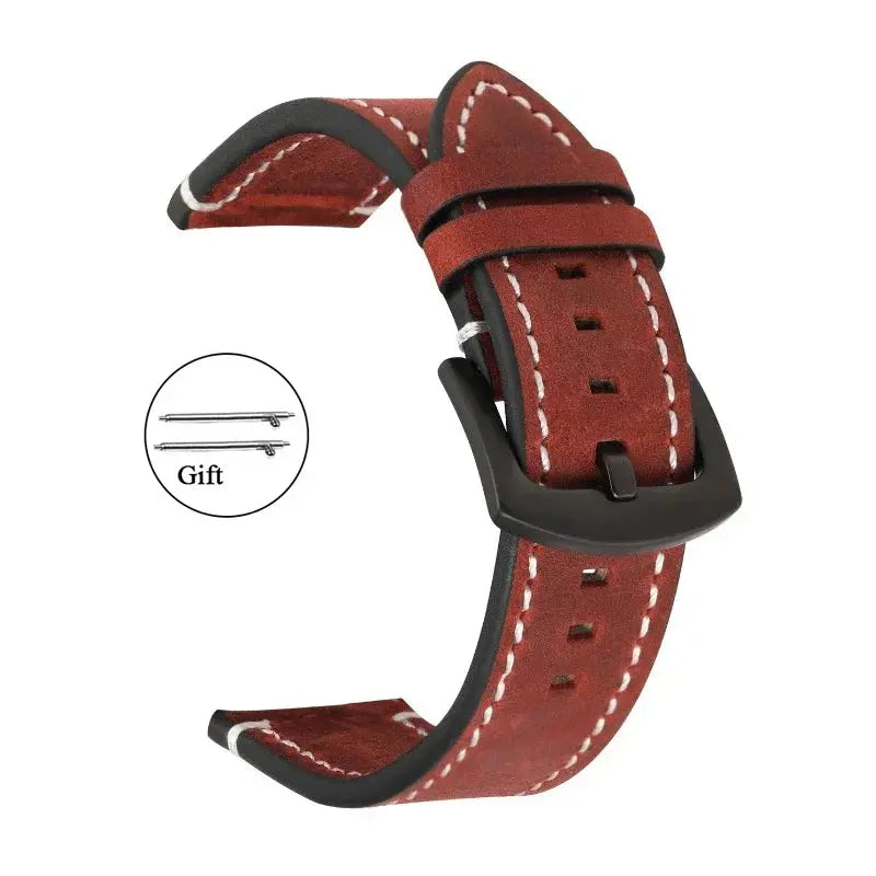 Retro Leather Watchband – Premium Calf Leather Strap for Samsung, Huawei & Traditional Watches - STRAPS