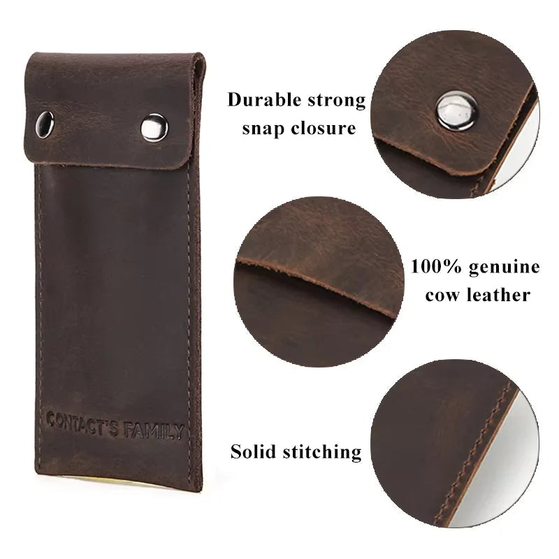 Genuine Leather Watch Pouch - Single Slot Travel Case STRAPS