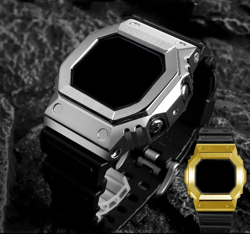 Modified Stainless Steel Case for Casio G-SHOCK GX-56BB / GXW-56 STRAPS
