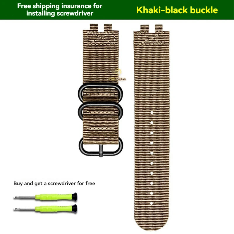 Nylon Canvas Strap for Casio PROTREK PRW-3000/3100/6000/6100Y With Tools 180mm Band STRAPS