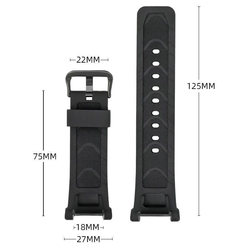 Resin Strap for Casio PROTREK PRG-240/PRG-40/PAG-40 – 21cm Band with Tool – Black Replacement STRAPS