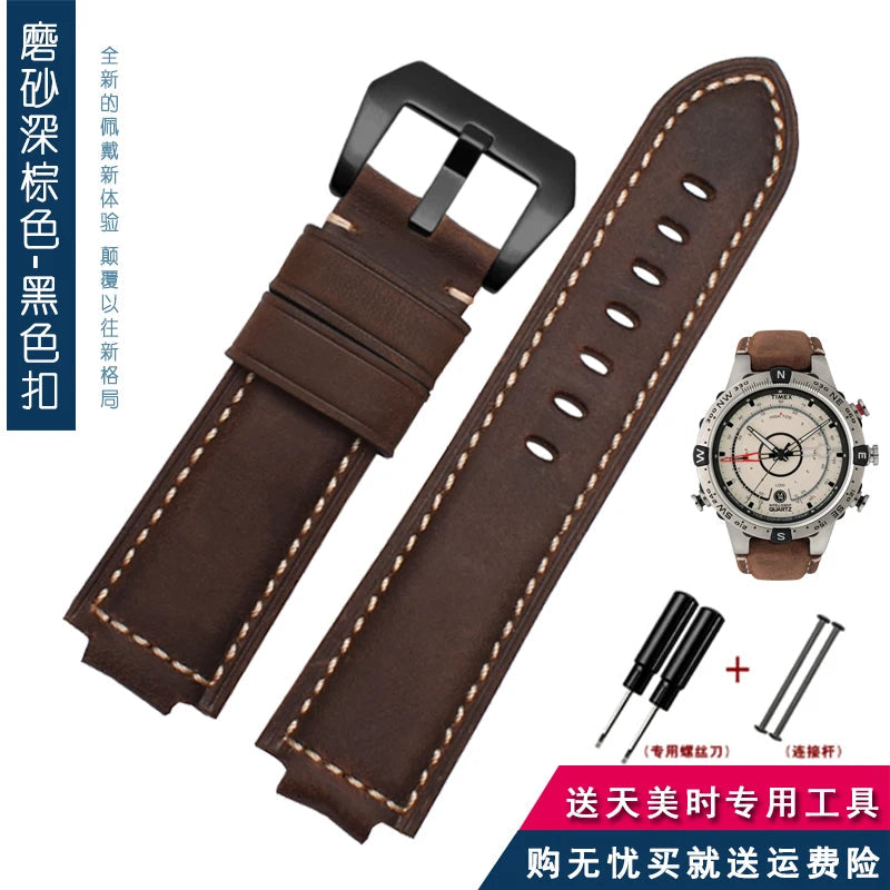24mm Leather Watch Band for Timex Tide T2N720, T2N721 - Men's Strap STRAPS