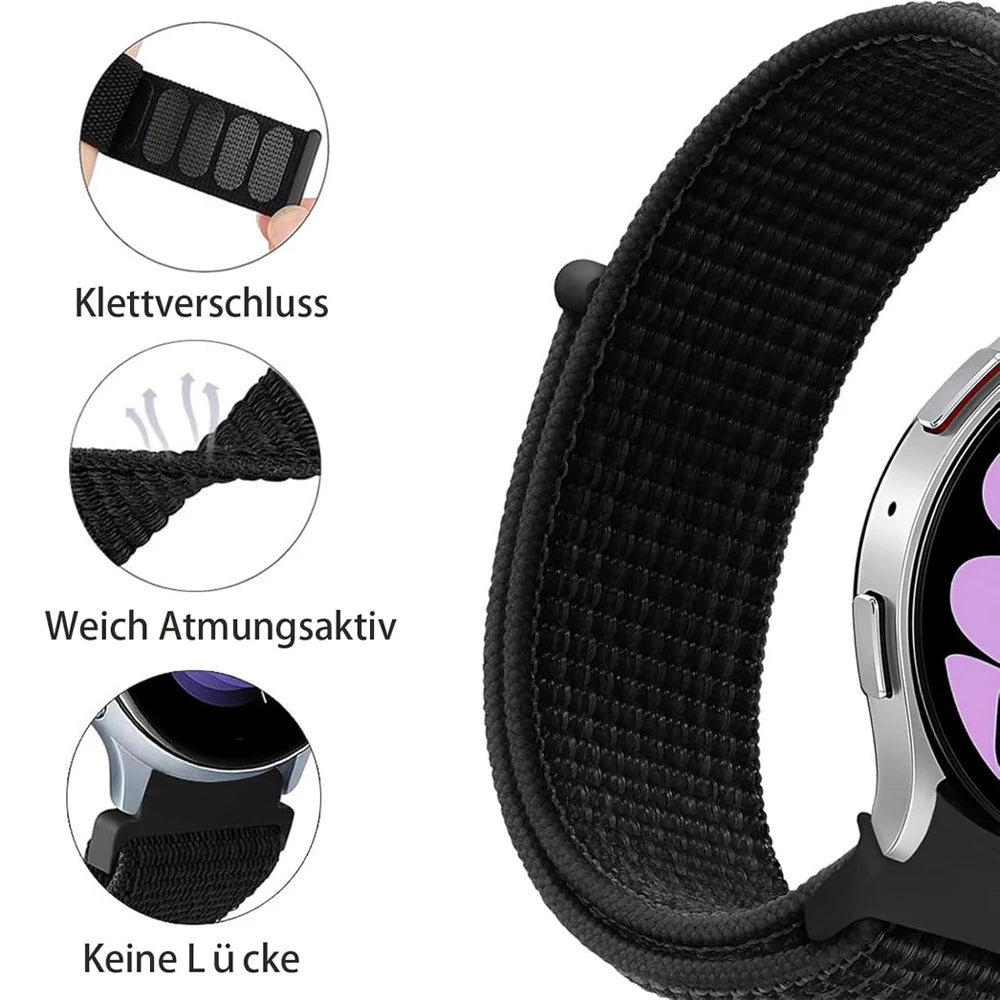 No-Gap Nylon Sport Loop Band for Samsung Galaxy Watch 7 / 6 / 5 / 4 / Classic / Pro STRAPS