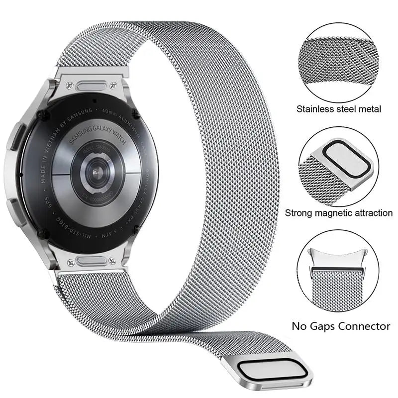 20mm Milanese Metal Band for Samsung Galaxy Watch 6 / 5 / 4 / Classic / Pro / 7 STRAPS