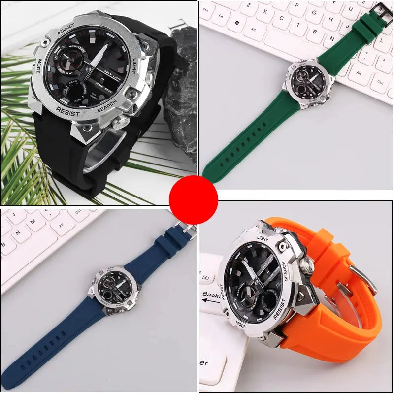 Silicone Raised Mouth Rubber Watch Strap for Casio G-SHOCK GST-B400/B200 - 24/26mm - STRAPS