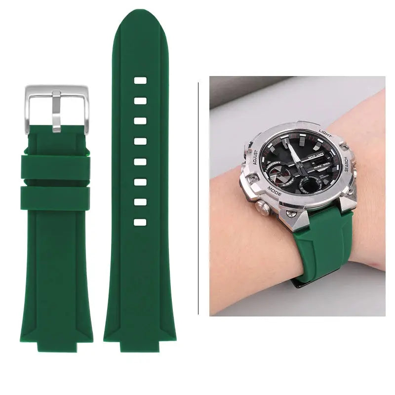 Silicone Raised Mouth Rubber Watch Strap for Casio G-SHOCK GST-B400/B200 - 24/26mm - STRAPS