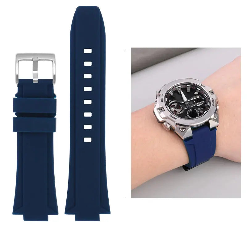 Silicone Raised Mouth Rubber Watch Strap for Casio G-SHOCK GST-B400/B200 - 24/26mm - STRAPS
