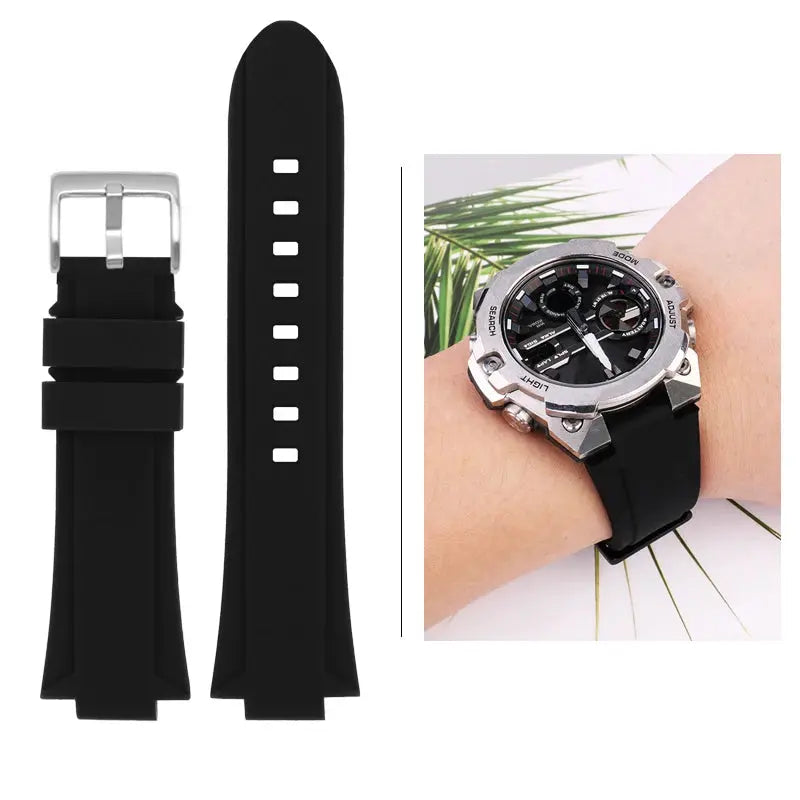 Silicone Raised Mouth Rubber Watch Strap for Casio G-SHOCK GST-B400/B200 - 24/26mm - STRAPS