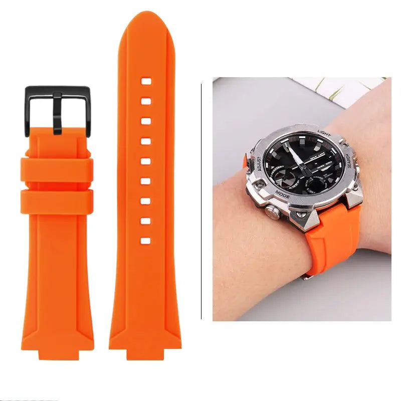 Silicone Raised Mouth Rubber Watch Strap for Casio G-SHOCK GST-B400/B200 - 24/26mm - STRAPS