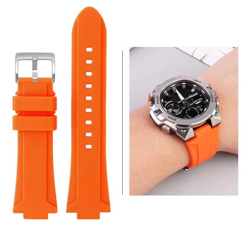 Silicone Raised Mouth Rubber Watch Strap for Casio G-SHOCK GST-B400/B200 - 24/26mm - STRAPS