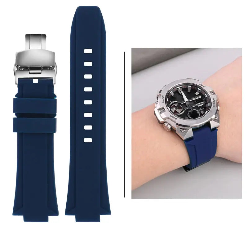 Silicone Raised Mouth Rubber Watch Strap for Casio G-SHOCK GST-B400/B200 - 24/26mm - STRAPS