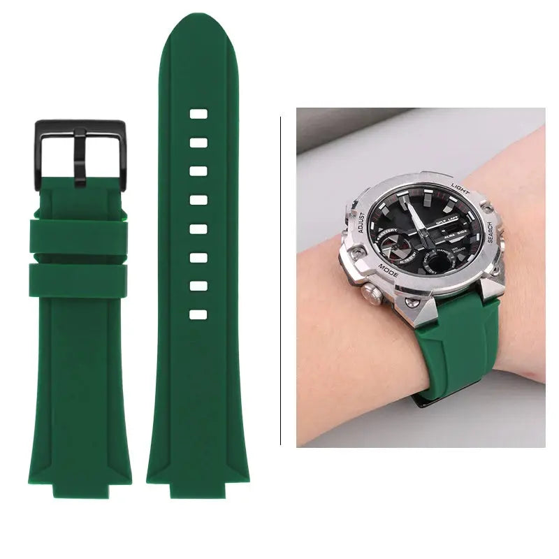 Silicone Raised Mouth Rubber Watch Strap for Casio G-SHOCK GST-B400/B200 - 24/26mm - STRAPS