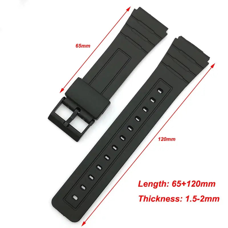Silicone Watch Strap - 12-22mm - Casio W800H, F91W, AE1200 & More - Resin Bracelet - STRAPS