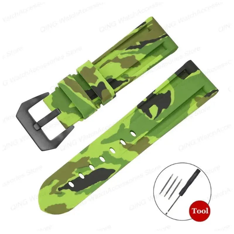 Silicone Watch Strap for Panerai, Omega, Casio – 20mm, 22mm, 24mm, 26mm Band with Metal Pin Buckle STRAPS