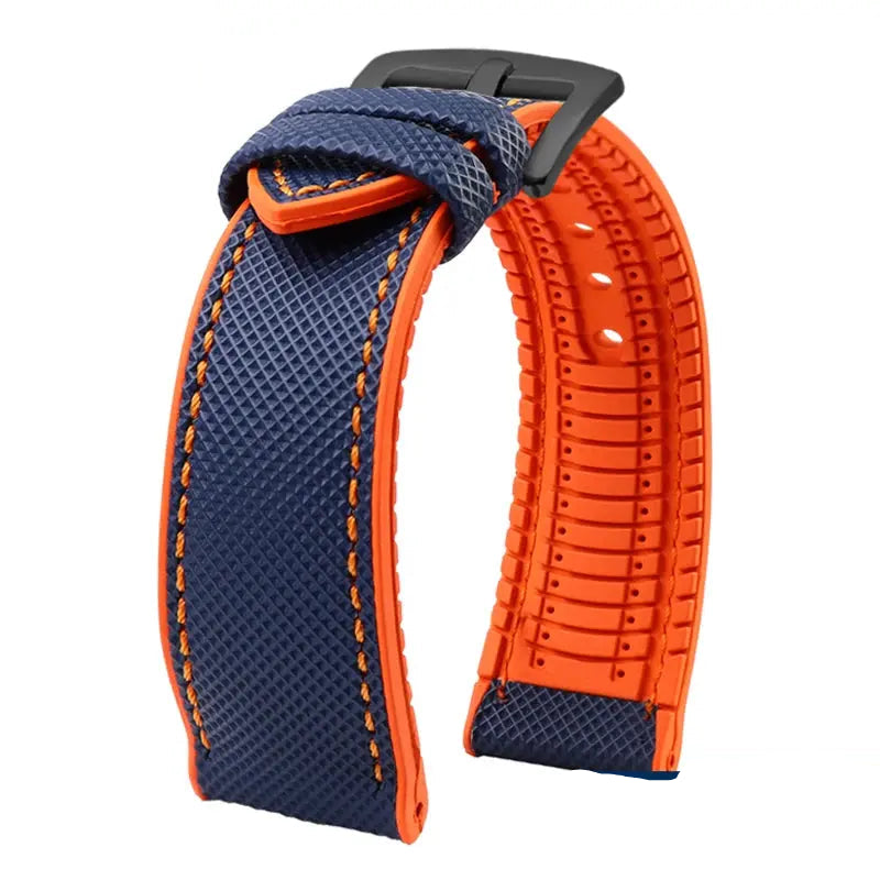 Soft Nylon Fluoro Rubber Watchband for Breitling, Citizen, Tissot, Omega – 20mm, 22mm, 23mm, 24mm STRAPS