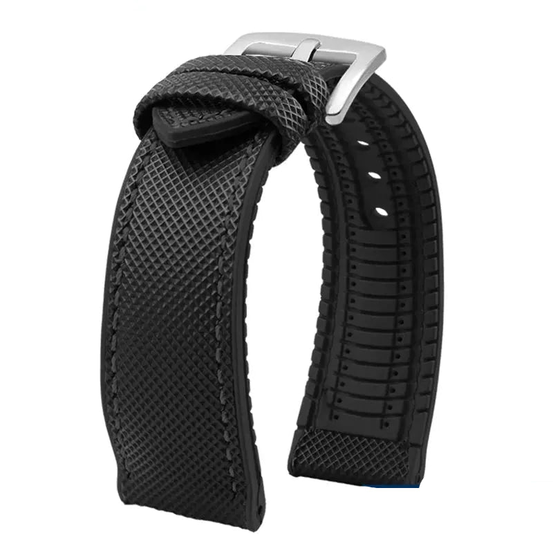 Soft Nylon Fluoro Rubber Watchband for Breitling, Citizen, Tissot, Omega – 20mm, 22mm, 23mm, 24mm STRAPS