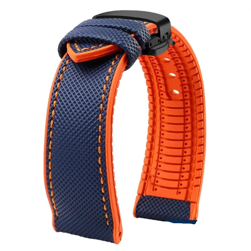 Soft Nylon Fluoro Rubber Watchband for Breitling, Citizen, Tissot, Omega – 20mm, 22mm, 23mm, 24mm STRAPS
