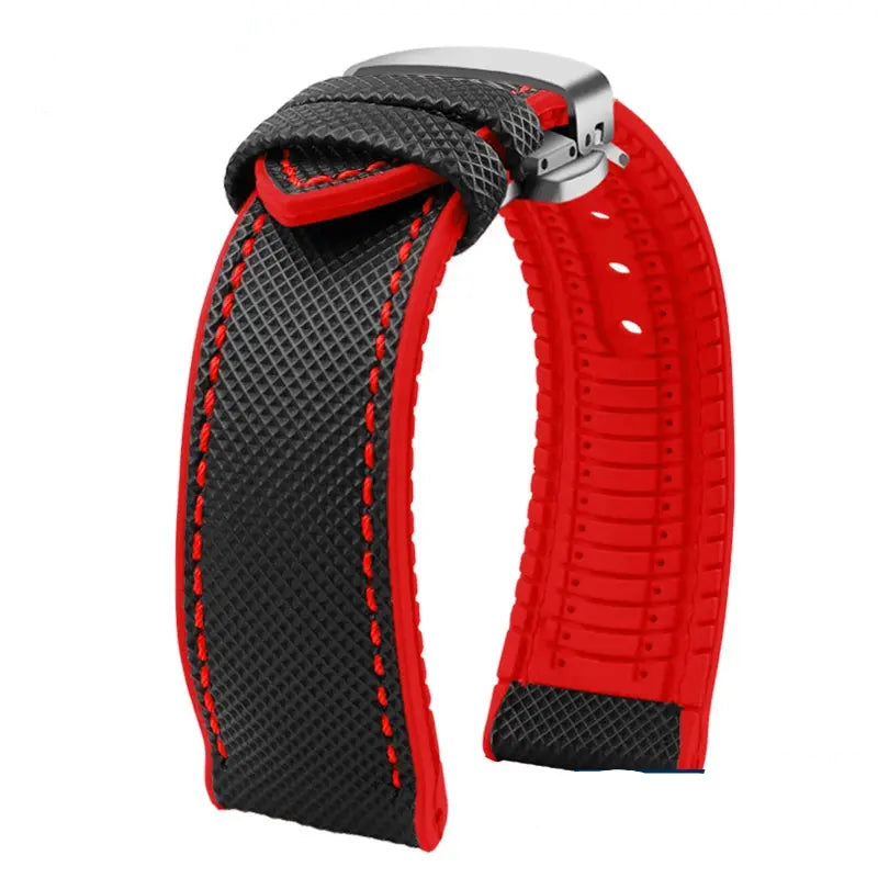 Soft Nylon Fluoro Rubber Watchband for Breitling, Citizen, Tissot, Omega – 20mm, 22mm, 23mm, 24mm STRAPS