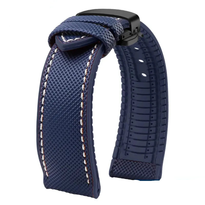 Soft Nylon Fluoro Rubber Watchband for Breitling, Citizen, Tissot, Omega – 20mm, 22mm, 23mm, 24mm STRAPS