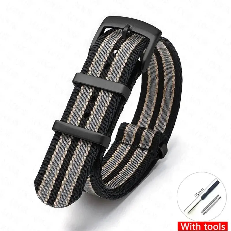 Soft Nylon Strap for Omega Seamaster 007 & Seiko Prospex - Military Canvas Watch Band - STRAPS
