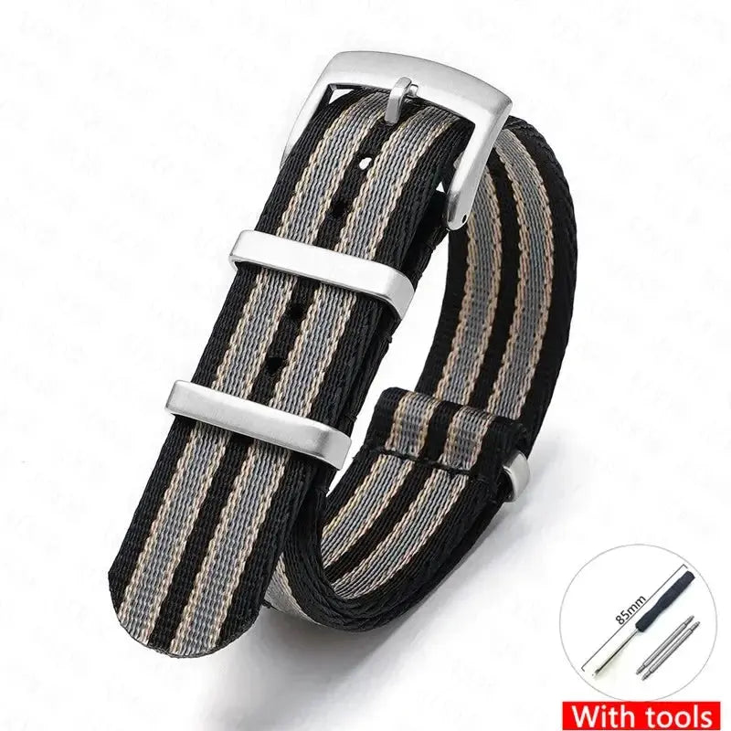 Soft Nylon Strap for Omega Seamaster 007 & Seiko Prospex - Military Canvas Watch Band - STRAPS