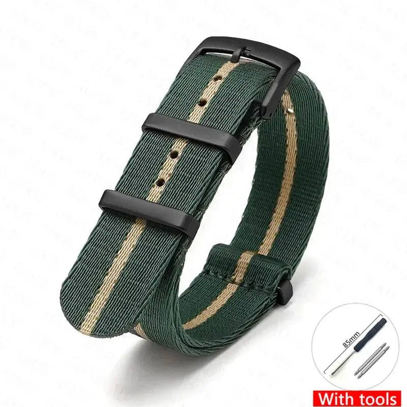 Soft Nylon Strap for Omega Seamaster 007 & Seiko Prospex - Military Canvas Watch Band - STRAPS