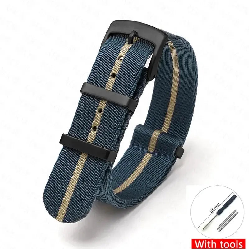 Soft Nylon Strap for Omega Seamaster 007 & Seiko Prospex - Military Canvas Watch Band - STRAPS