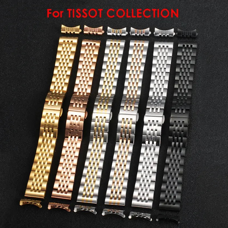 Solid Stainless Steel Watch Band for TISSOT, Omega, Seiko – 16mm to 24mm – Butterfly Buckle - STRAPS