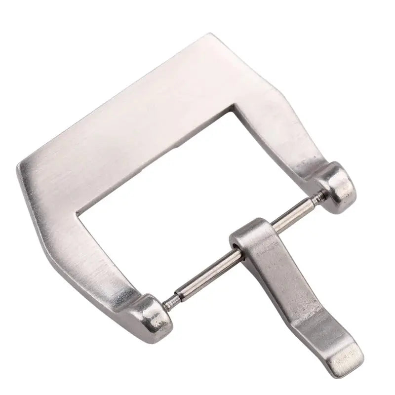 Stainless Steel Skull Watch Band Buckle - 18-24mm - Silver/Black Brushed - STRAPS