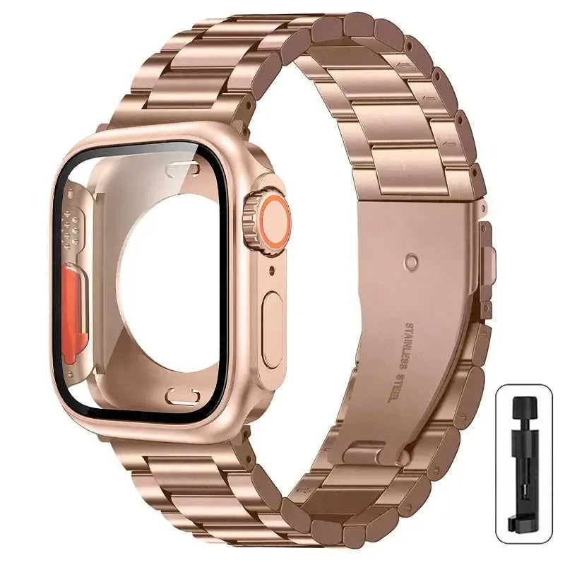 Stainless Steel Strap + Ultra Case for Apple Watch Series 4-9 (40mm-45mm) STRAPS