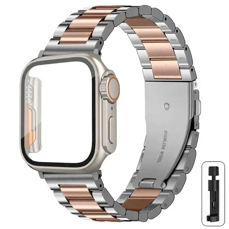 Stainless Steel Strap + Ultra Case for Apple Watch Series 4-9 (40mm-45mm) STRAPS