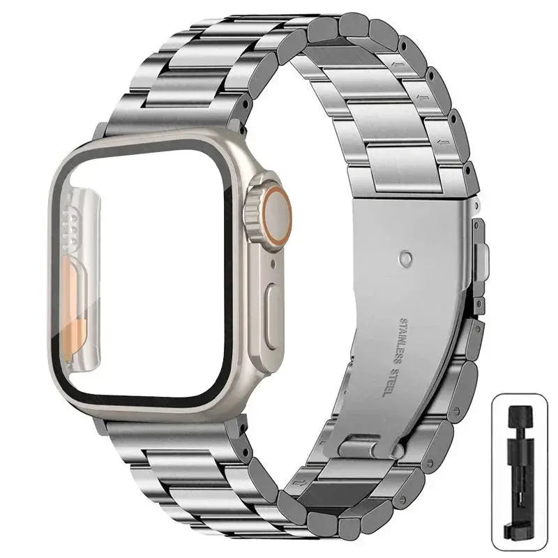 Stainless Steel Strap + Ultra Case for Apple Watch Series 4-9 (40mm-45mm) STRAPS