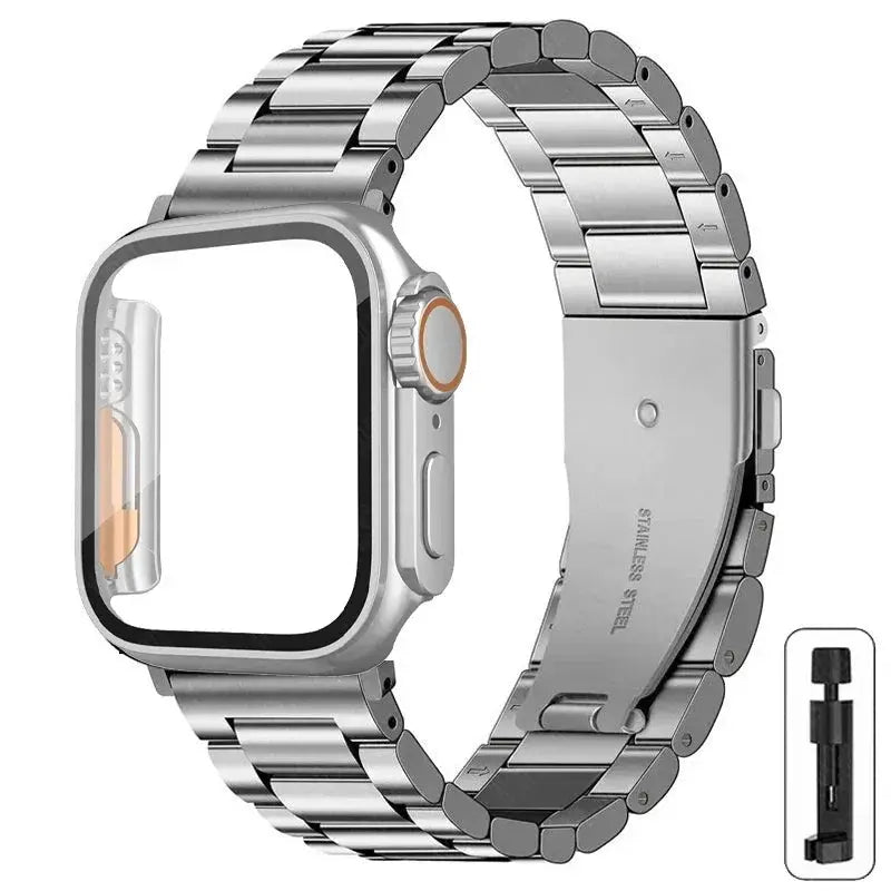 Stainless Steel Strap + Ultra Case for Apple Watch Series 4-9 (40mm-45mm) STRAPS