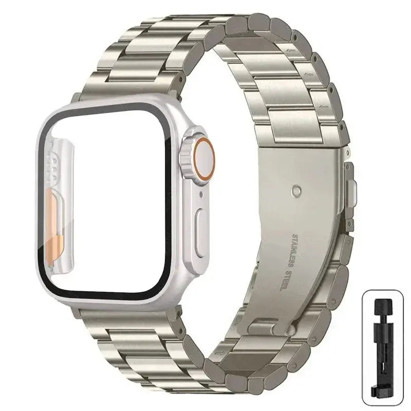 Stainless Steel Strap + Ultra Case for Apple Watch Series 4-9 (40mm-45mm) STRAPS