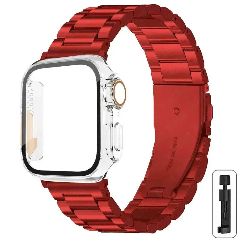 Stainless Steel Strap + Ultra Case for Apple Watch Series 4-9 (40mm-45mm) STRAPS